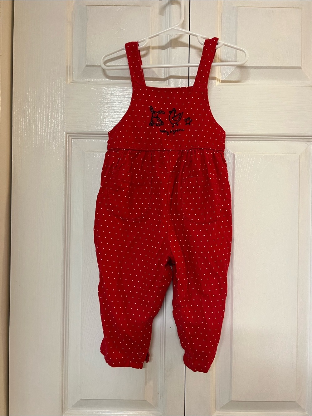 Baby B’Gosh Vintage Red Polka Dot Animal Overall